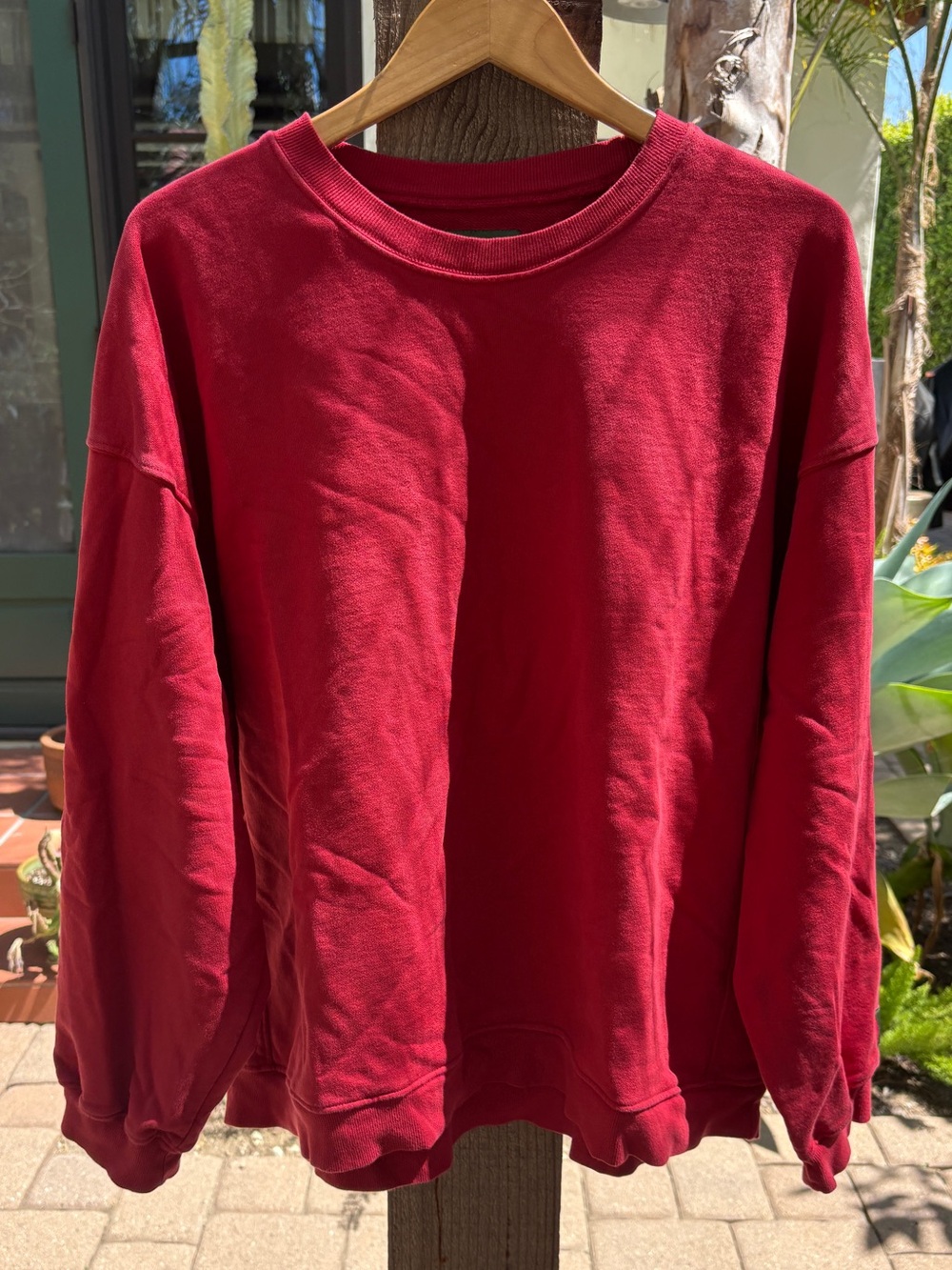 Daily Drills, oversized, red crewneck sweatshirt size xs